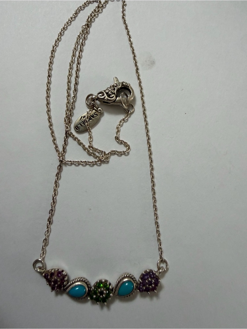 Samuel B.  Sterling Silver Turquoise & Gemstone Necklace